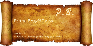 Pits Bogárka névjegykártya